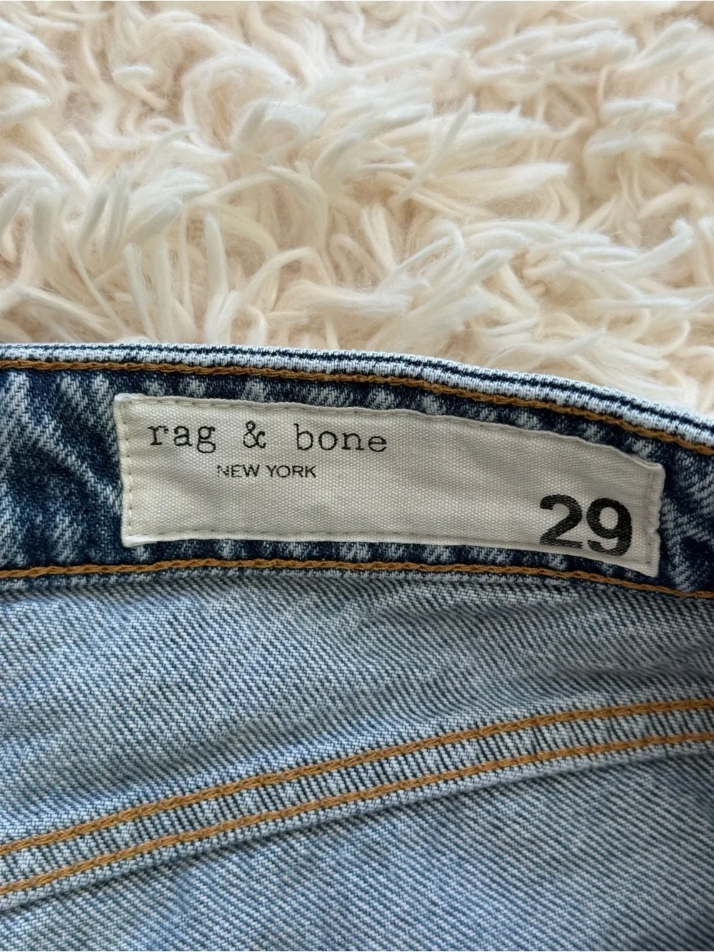 Rag & Bone Alex High Rise Straight Distressed Jeans Dana Point Wash 29